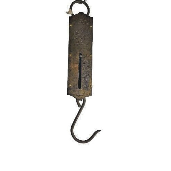Landers Improved Balance Spring Hook Scale No 2 Mercantile Hanging 0-50 Lbs Barn - Picture 1 of 10